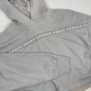 Under Armour Hoodie Women's‎ Size Small Cropped White Taped Athleisure Causal